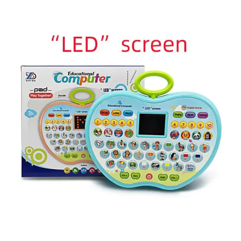 Apple Shape Educational Mini Computer Laptop Toy for Kids LED Display