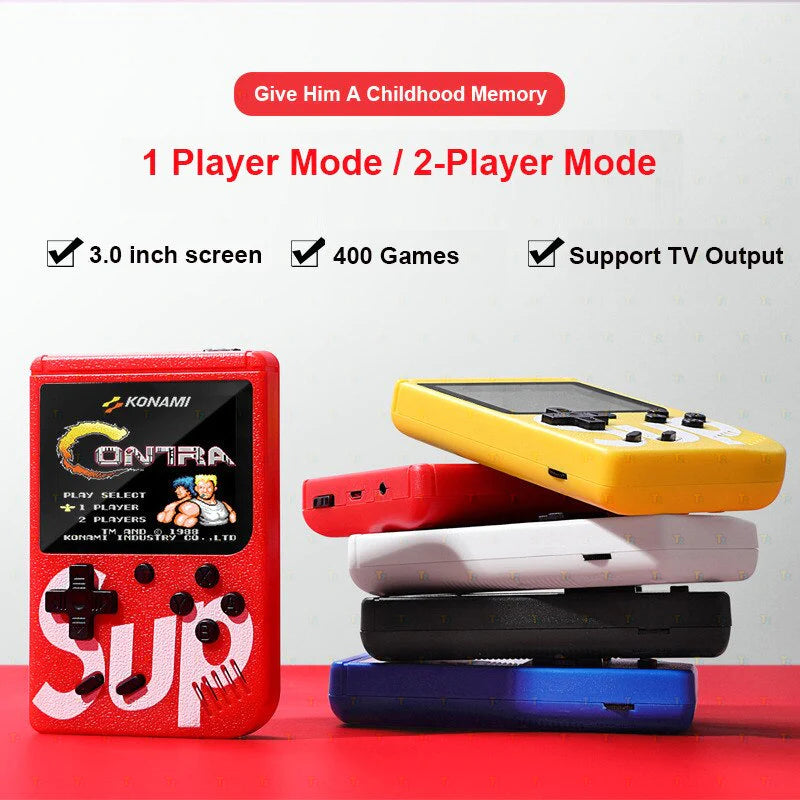 Sup 400-in-1 Portable Game Console: Slim Design, Long Battery Life, HD Screen, TV Connectivity
