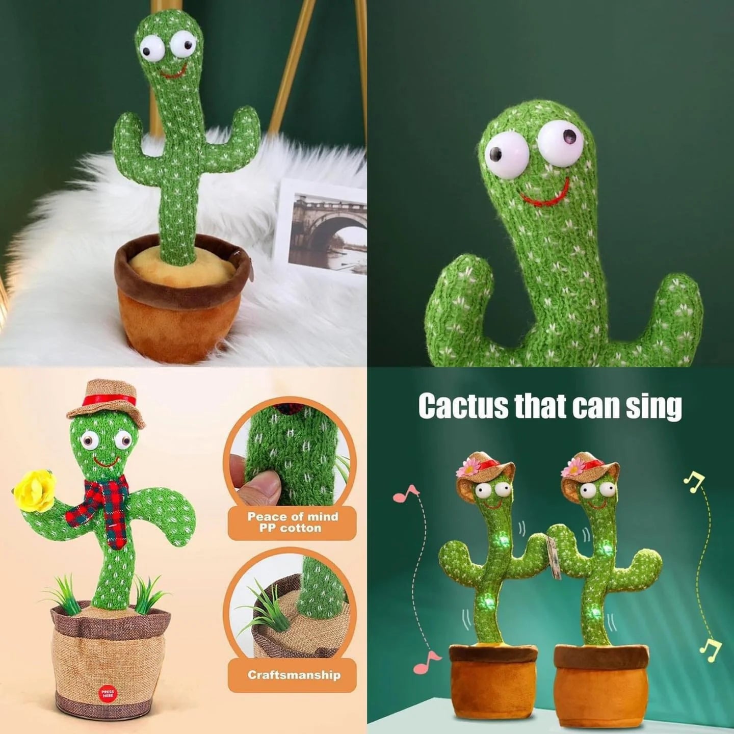 Cute Dancing and Talking Cactus Toy