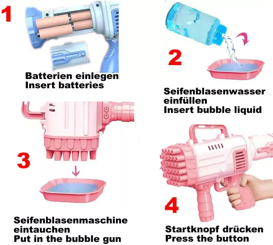 Bubble Gun with 32 Holes: Create a Bubbly Blast of Fun!
