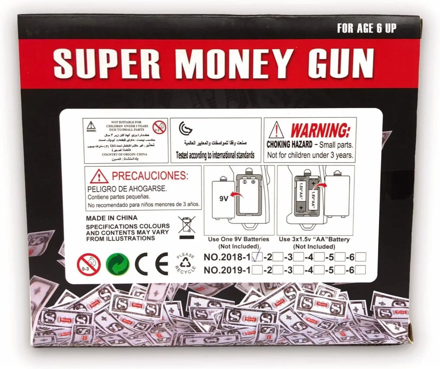 Money Gun Paper Playing Spary Toy Gun for Kids