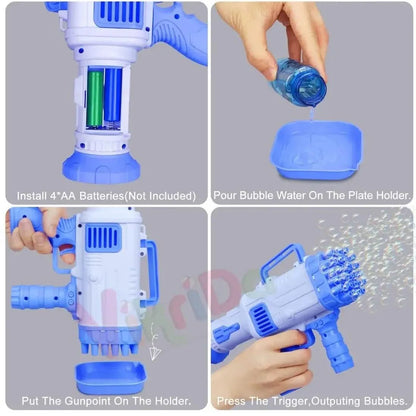 Bubble Gun with 32 Holes: Create a Bubbly Blast of Fun!